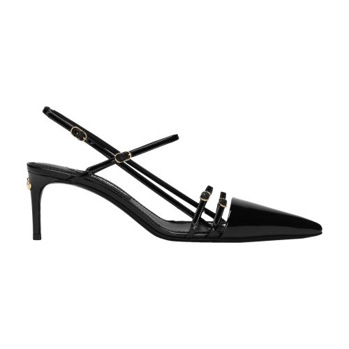 Dolce & Gabbana Patent Leather Slingbacks In Black