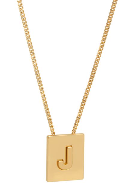 Women s Alphabet j necklace in brass with gold finish CELINE 24S