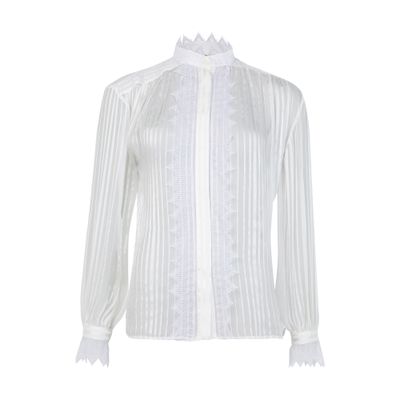 Chloé Silk Long Sleeved Blouse In White