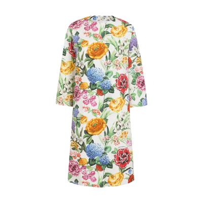 Dolce & Gabbana Floral-print Cotton Jacquard Coat In Multicolor