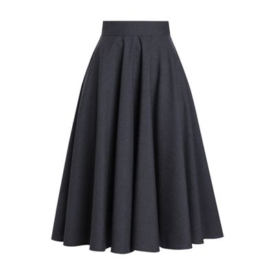 Dolce & Gabbana Woolen Midi Circle Skirt In Grey