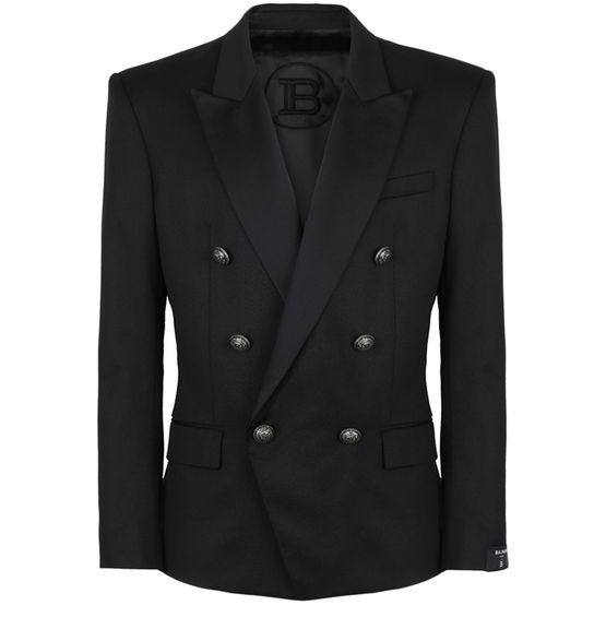 Balmain black on sale blazer silver buttons