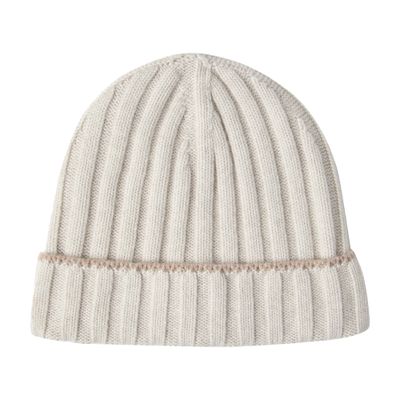 Brunello Cucinelli Cashmere Rib Knit Beanie In Grey