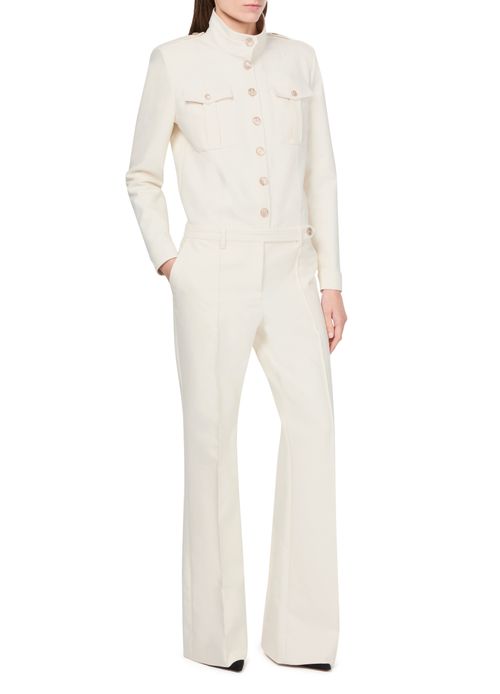 TOM FORD Stretch cotton tricotine stand collar safari jumpsuit
