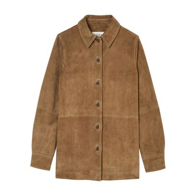 Rohe Suede Overshirt In Brown