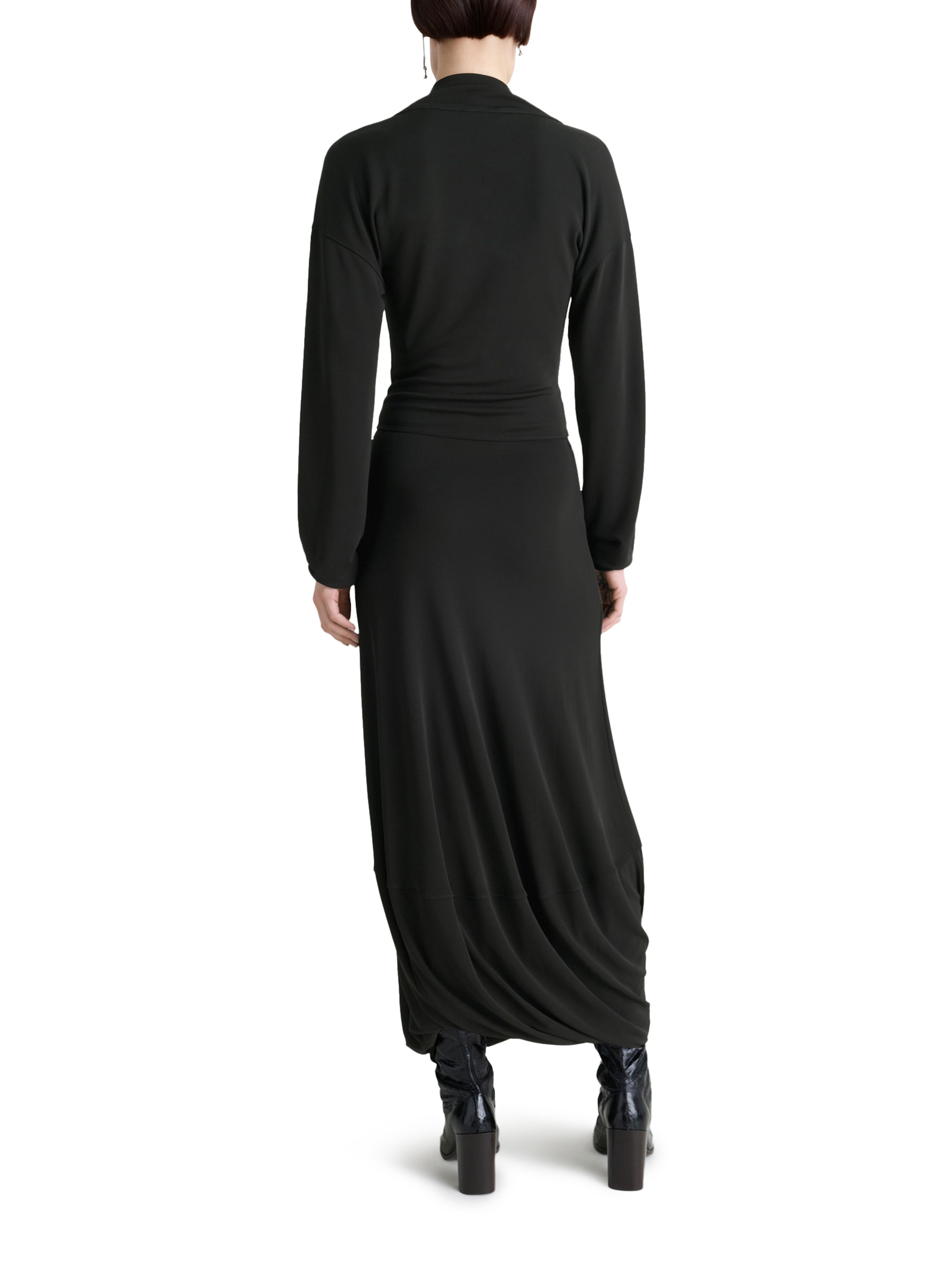 V-neck long dress thumbnail 4