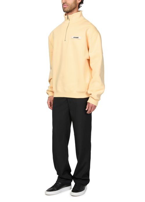 JACQUEMUS Grog grain zip-neck sweatshirt