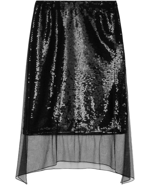 CELINE Foulard skirt in pinstripe tulle