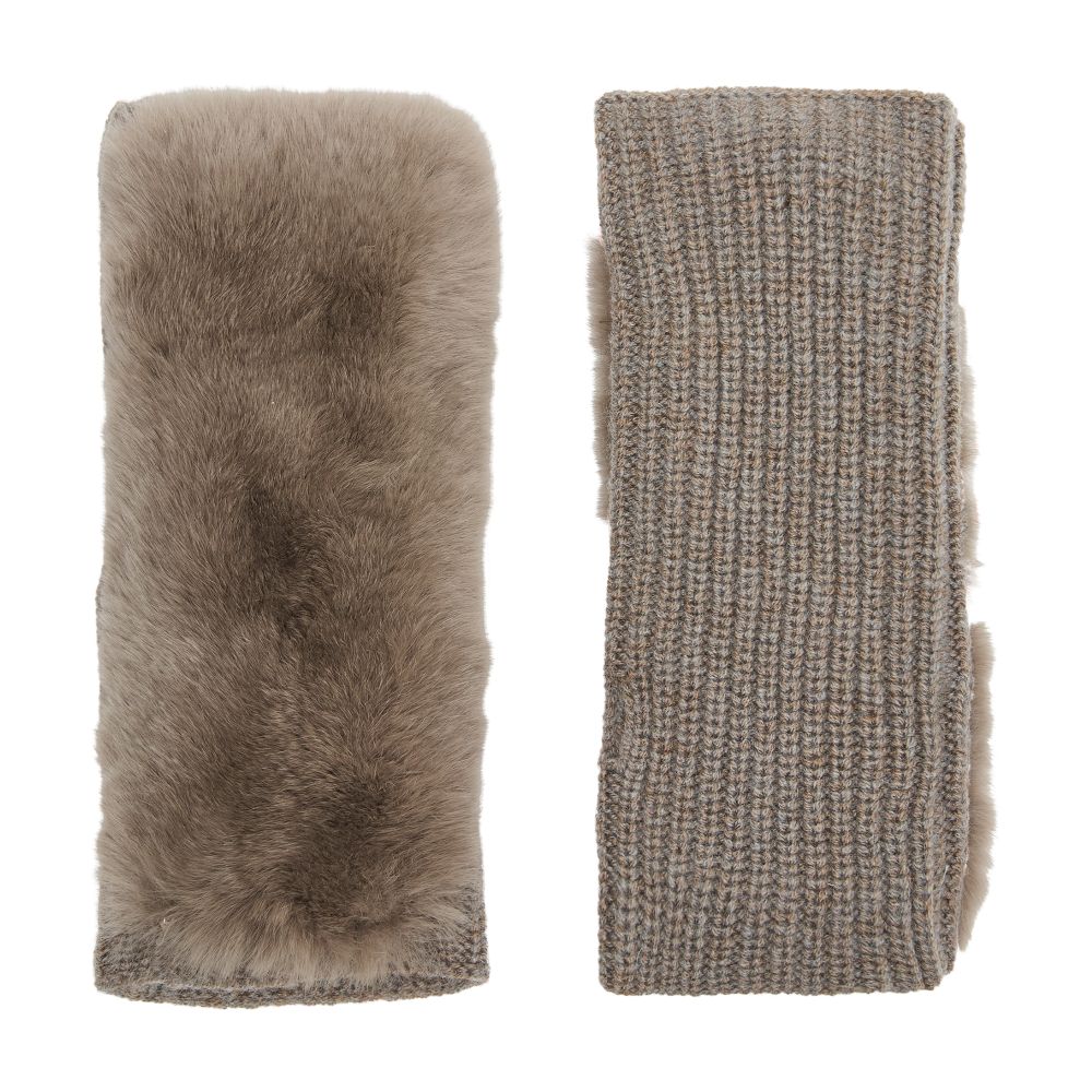 Rex rabbit fur mittens 6