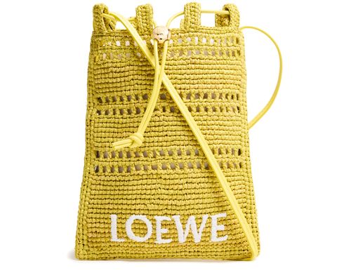 LOEWE Raffia drawstring pocket