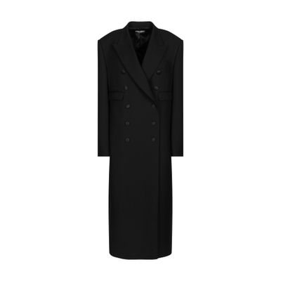 Dolce & Gabbana Wool Gabardine Double-breasted Coat - Women's - Silk/virgin Wool In Black
