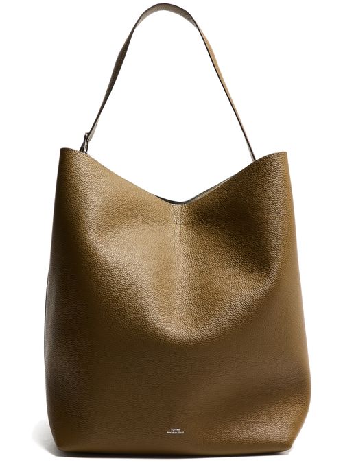 TOTEME Grained leather shopper with belt
