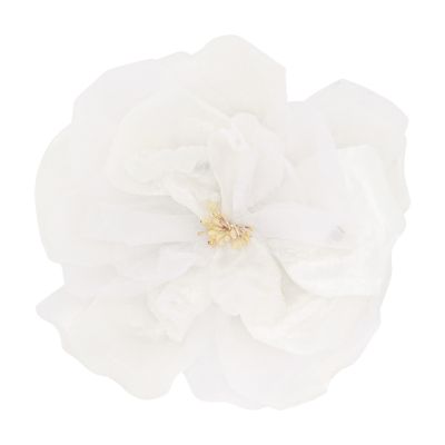 Shop Dolce & Gabbana Floral Silk Brooch In White