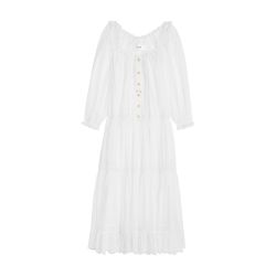 Robe brodée en mousseline de coton Folk - CELINE
