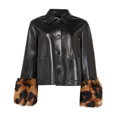 Loewe Turn-up Jacket In Leather In Black
