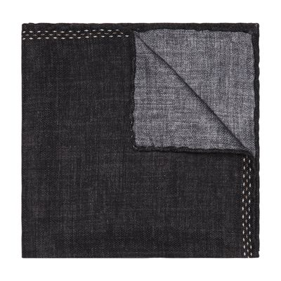 Brunello Cucinelli Silk Pocket Square In Black