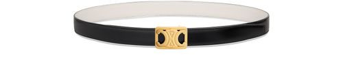 CELINE Medium reversible Framed Triomphe belt in taurillon and natural calfskin