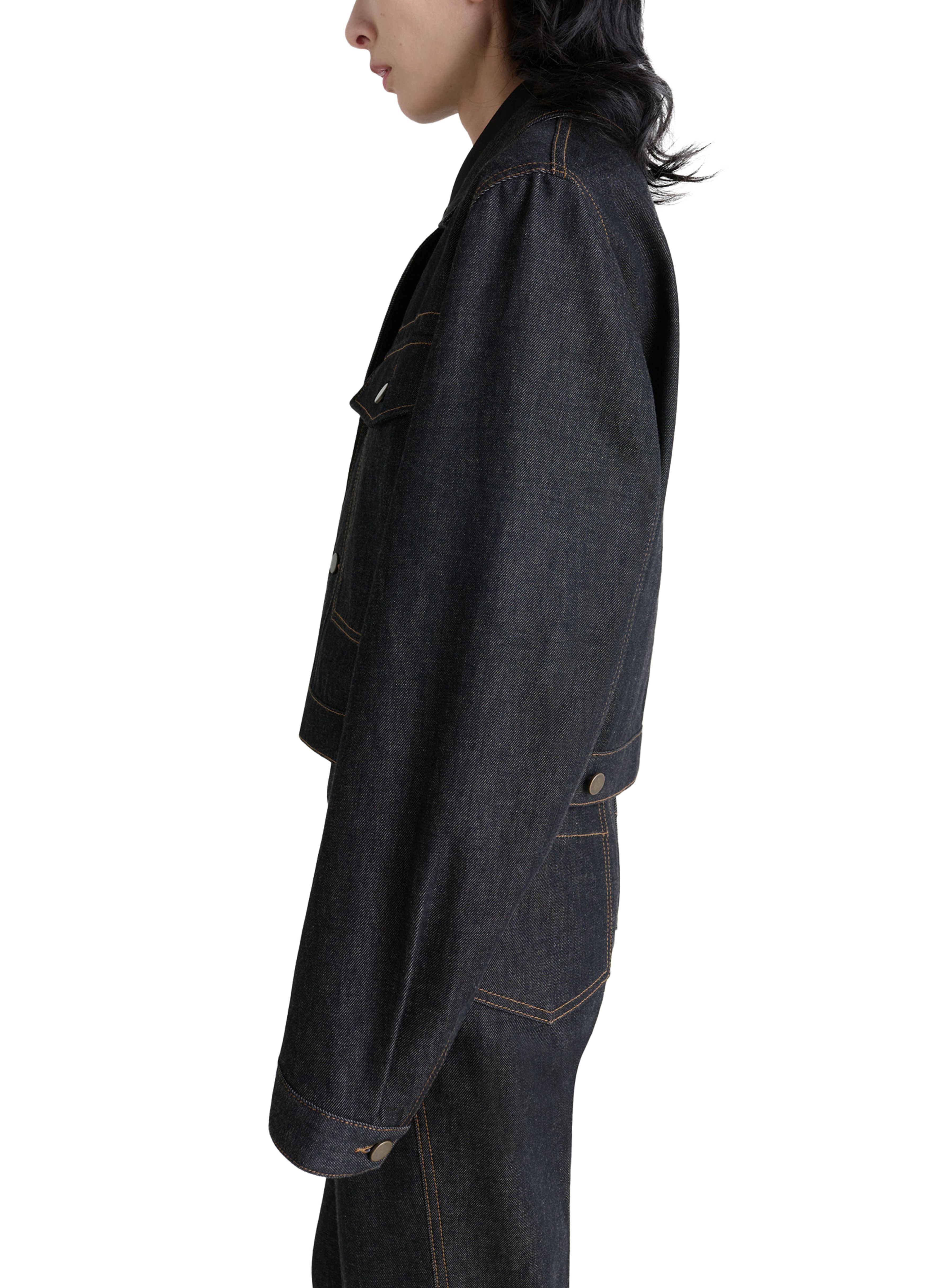 Cropped denim jacket thumbnail 3
