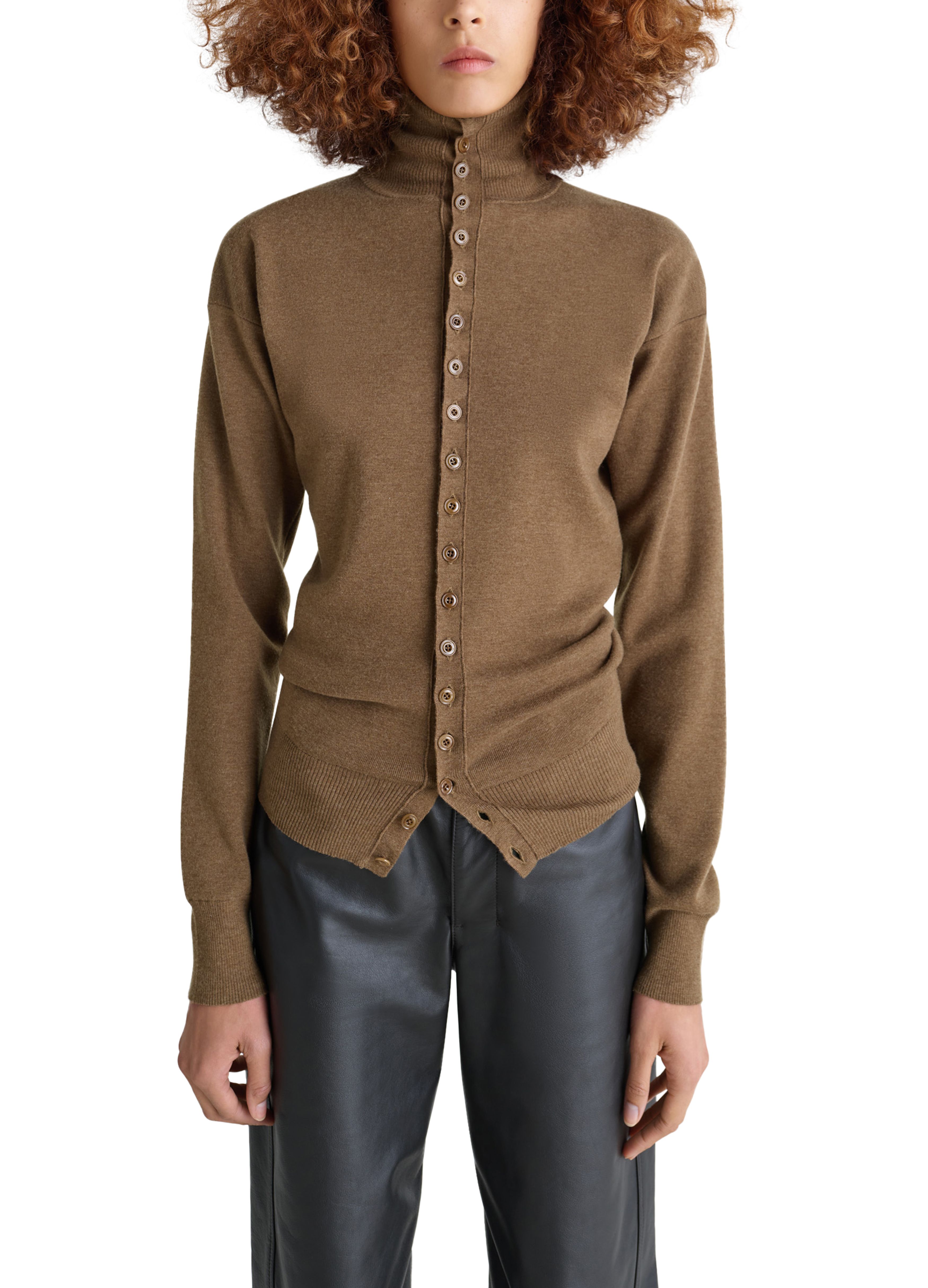 Buttoned fitted cardigan thumbnail 5