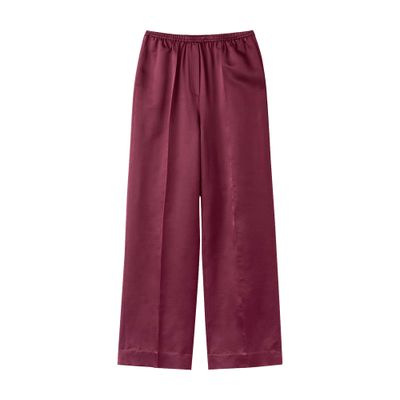 Soft Goat Wool And Silk Pants In Burgundy