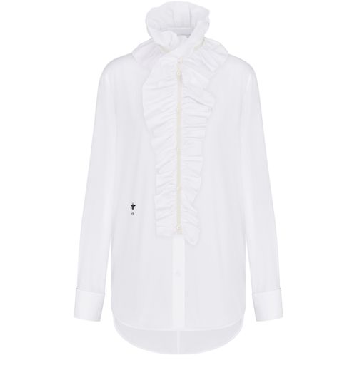 DIOR Bluse mit abnehmbarem Rüschenkragen