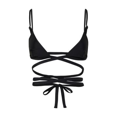 Matteau The Wrap Triangle Bikini Top In Black