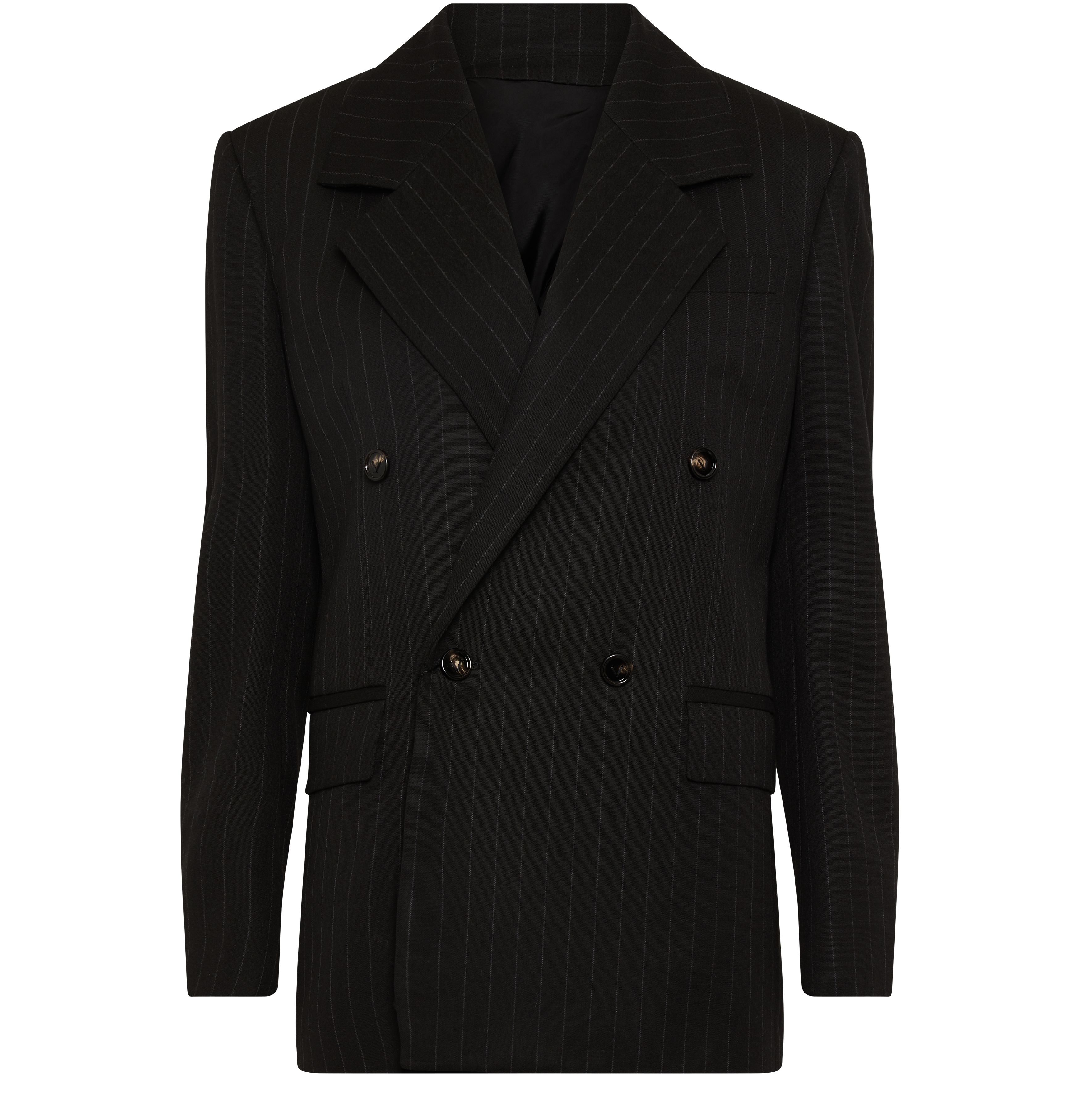Wool shirt-jacket with fine stripes