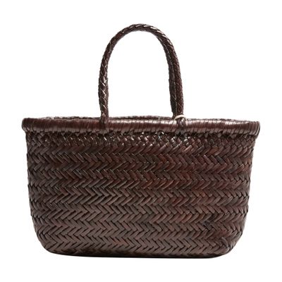 Dragon Diffusion Gora Mini Woven Leather Tote In Brown