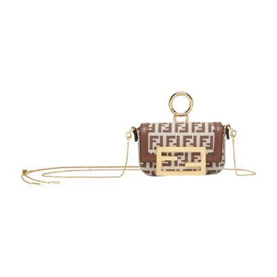 Fendi Nano Baguette Charm In Brown