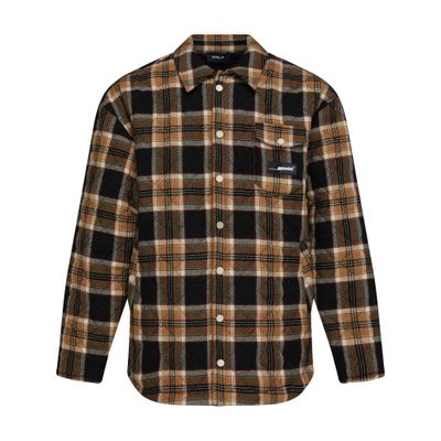 Egonlab Quilted Shirt In Warm Colours Tartan