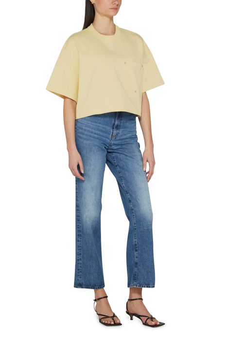 BOTTEGA VENETA Jersey cropped t-shirt with V pocket