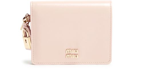 MIU MIU Leather coin purse with padlock details