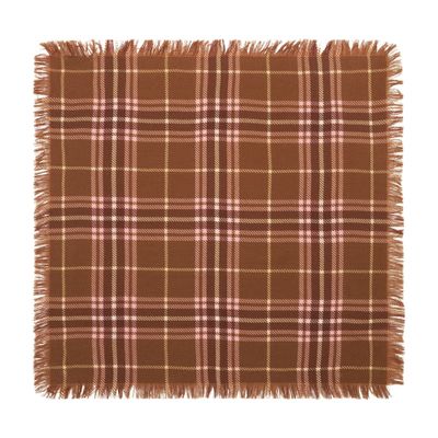 Bompard Mini Tartan Square Cashmere Scarf In Brown