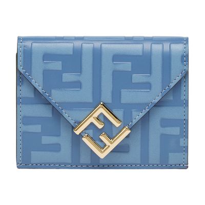 Fendi Ff Diamonds Wallet In Blue