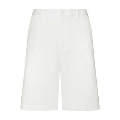 Dolce & Gabbana Stretch Cotton Shorts With Branded Tag In White