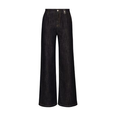 Dolce & Gabbana Cotton Denim Palazzo Jeans In Multicolor