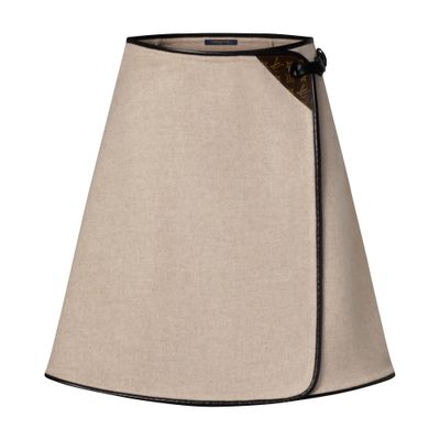Louis Vuitton A-line Mini Wrap Skirt In Beige
