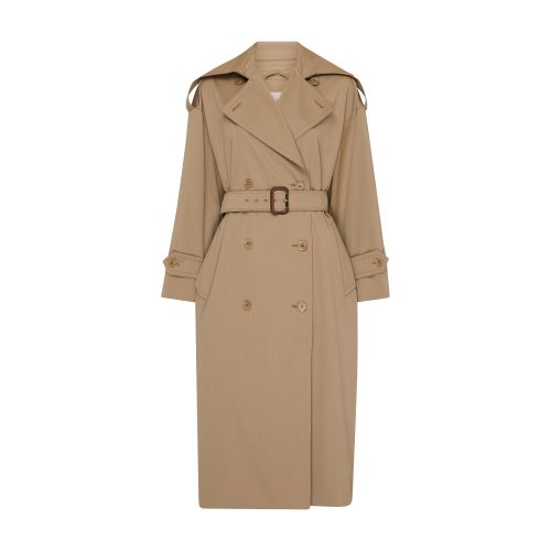 Max Mara Beige The Cube Belted Trench Coat In Sabbia