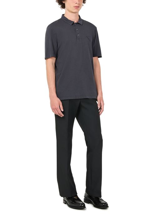 PRADA Polo shirt with mother-of-pearl buttons