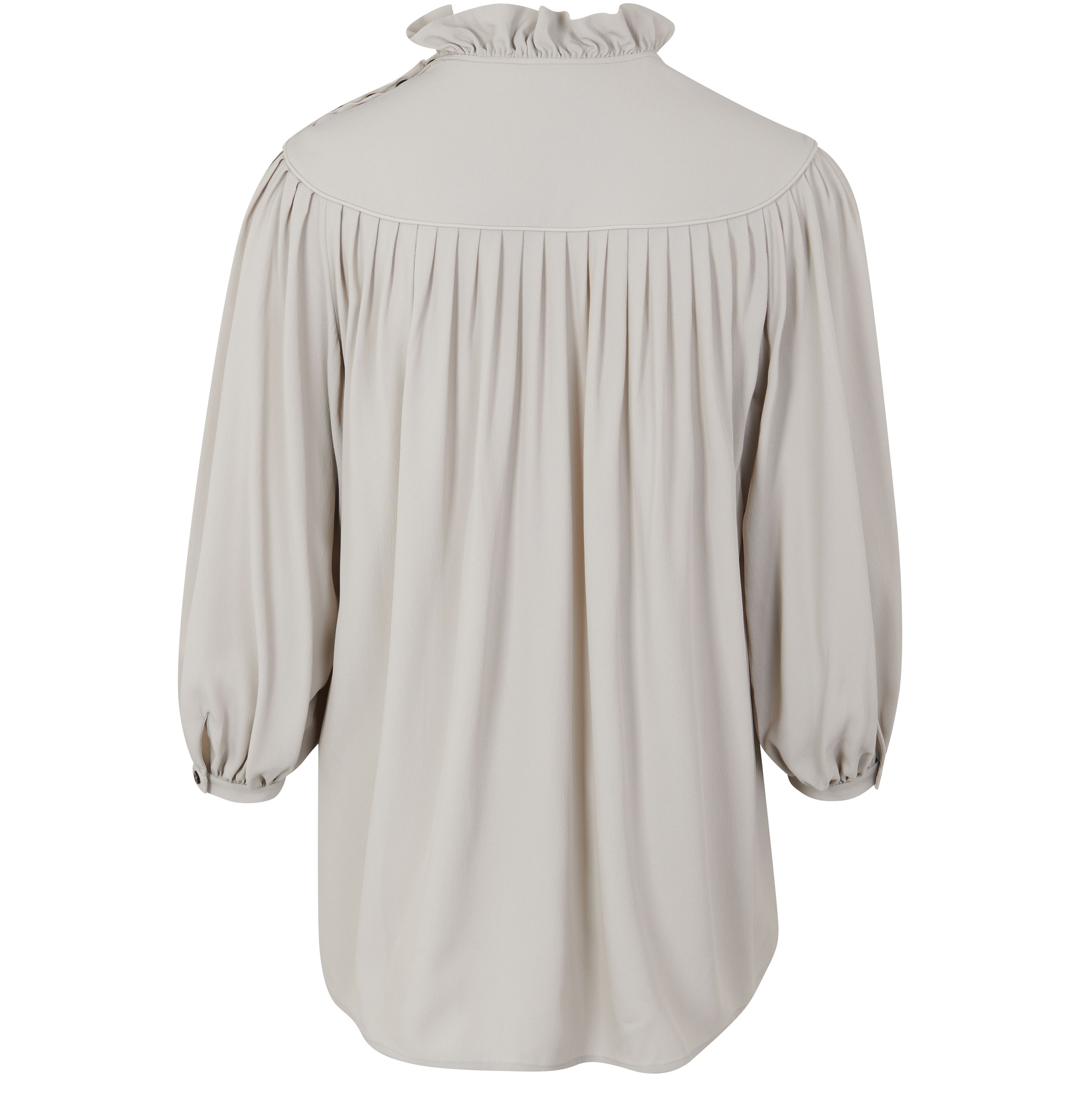 Fluid blouse in crepe de soie acetate thumbnail 3