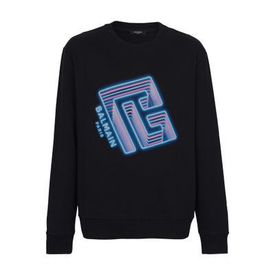 Men s Neon Logo Sweatshirt BALMAIN 24S