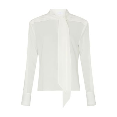 Alexander Mcqueen Georgette Collar Shirt In White