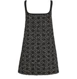 knee length dresses for ladies Christian Dior Black Leather Mini Short Sleeve Dress with CD Logo Deta   Sellier