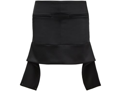 COURREGES Mini-jupe en satin avec ceinture inversée