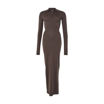 Jacquemus The Polo Merino Dress In Brown