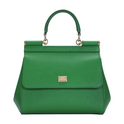 Dolce & Gabbana Small Dauphine Calfskin Sicily Bag In Green