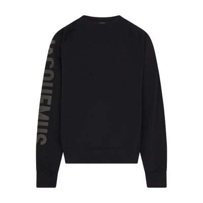 Jacquemus Top Le Sweatshirt Typo With Print In Black