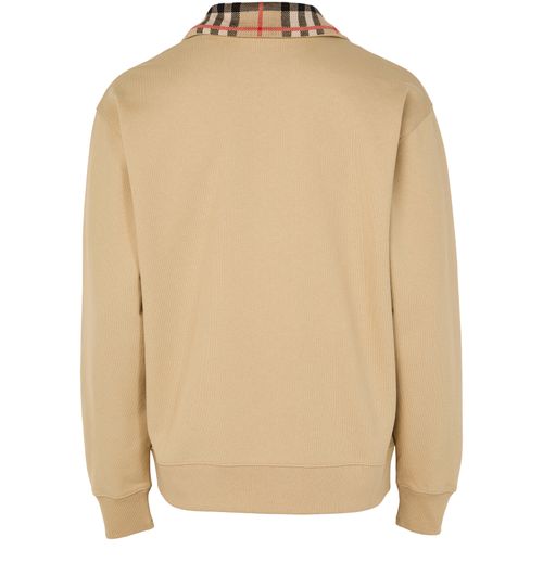 BURBERRY Check long-sleeved cotton polo shirt
