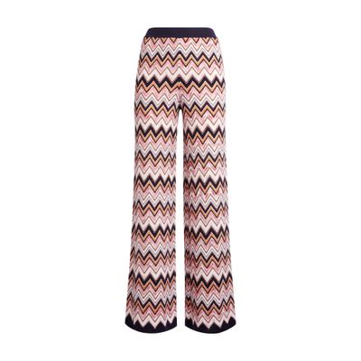 MISSONI PALAZZO TROUSERS IN CHEVRON VISCOSE AND WOOL