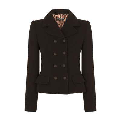 Dolce & Gabbana Double-breasted Virgin Wool Jacket In Black